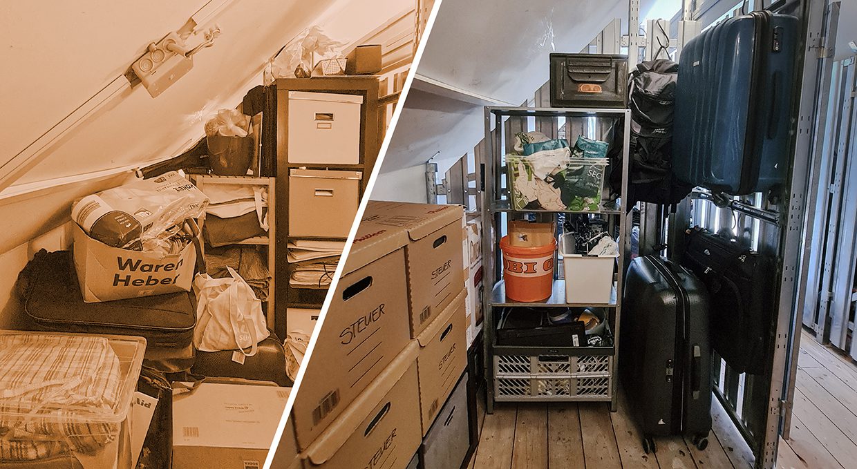 Dachboden- vorher und nachher